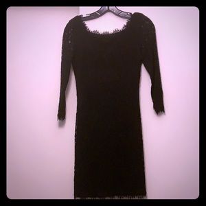 DVF Black Lace 3/4 Slv Dress